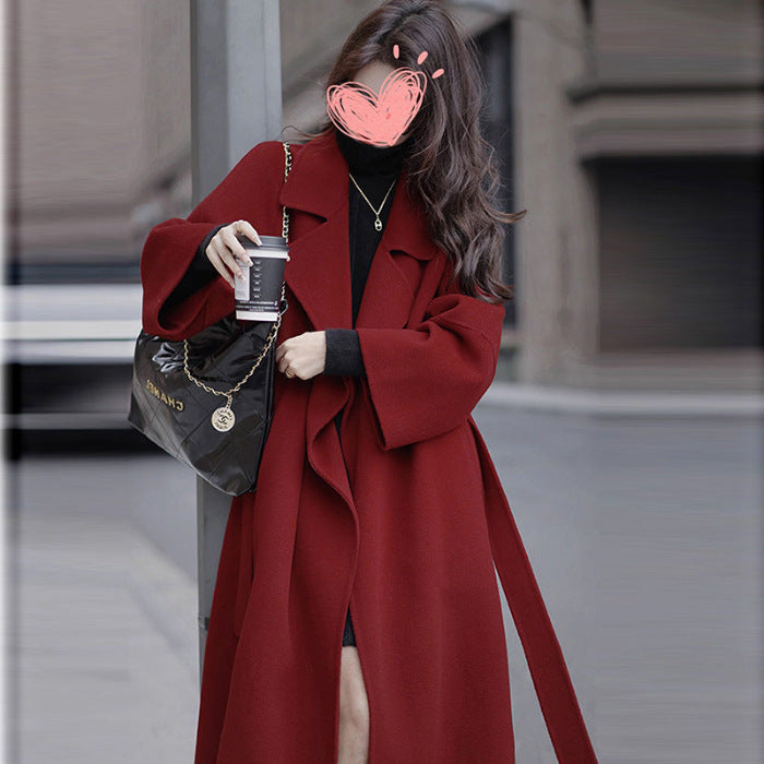 2025 Women’s Double Sided Tweed Mid Length Cashmere Coat