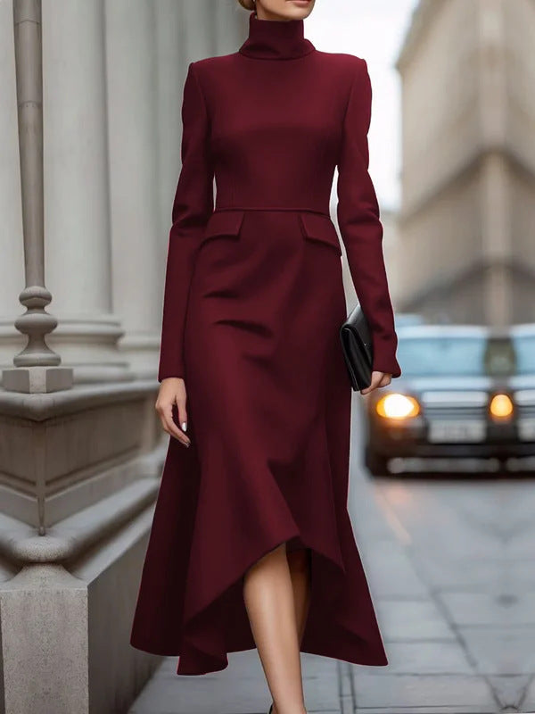 European Style Slim Long-Sleeve Dress
