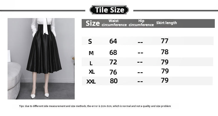 New High Waist A-Line Satin Skirt Plus Size