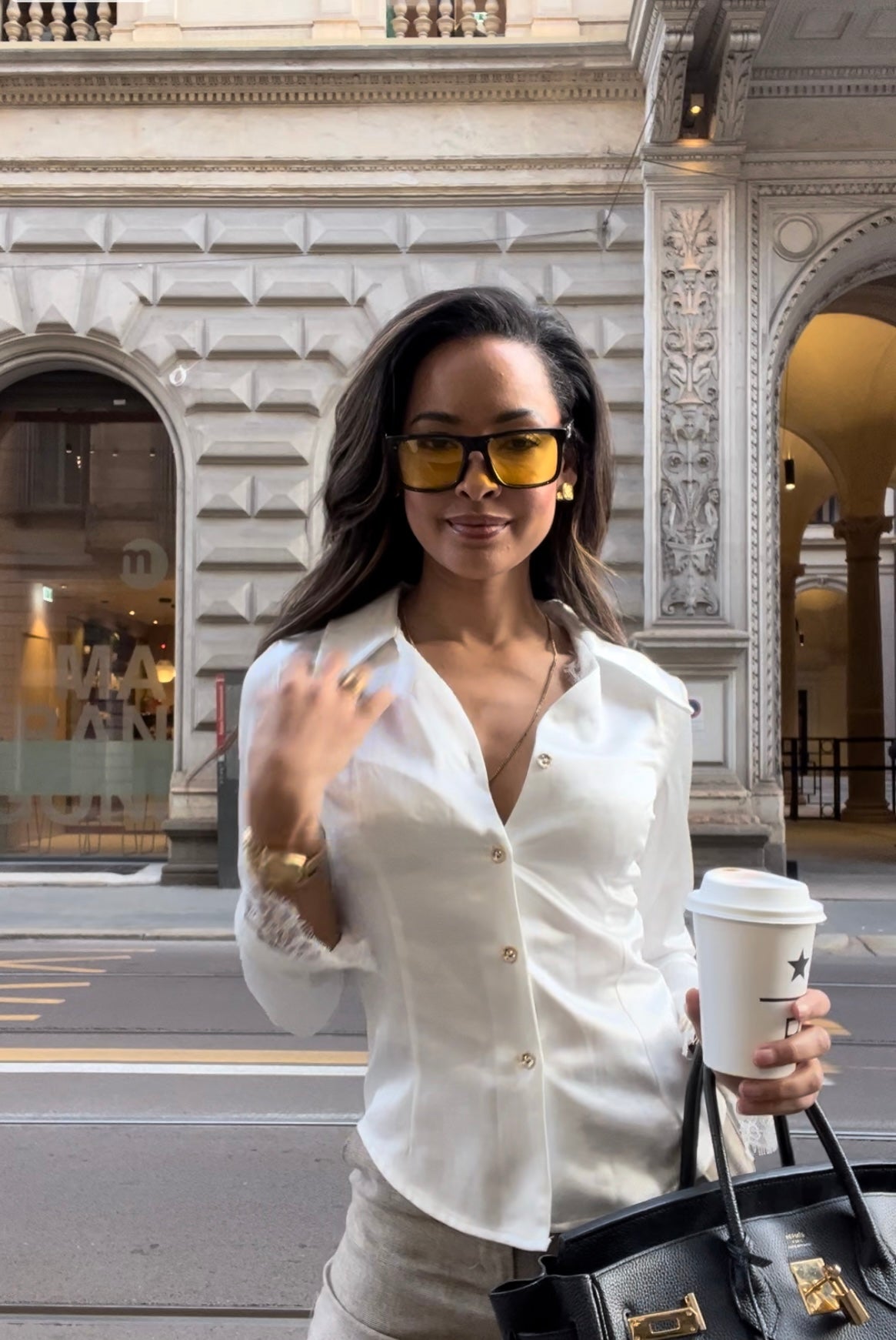 Plush V-Neck Lace Splice Long-Sleeve Top