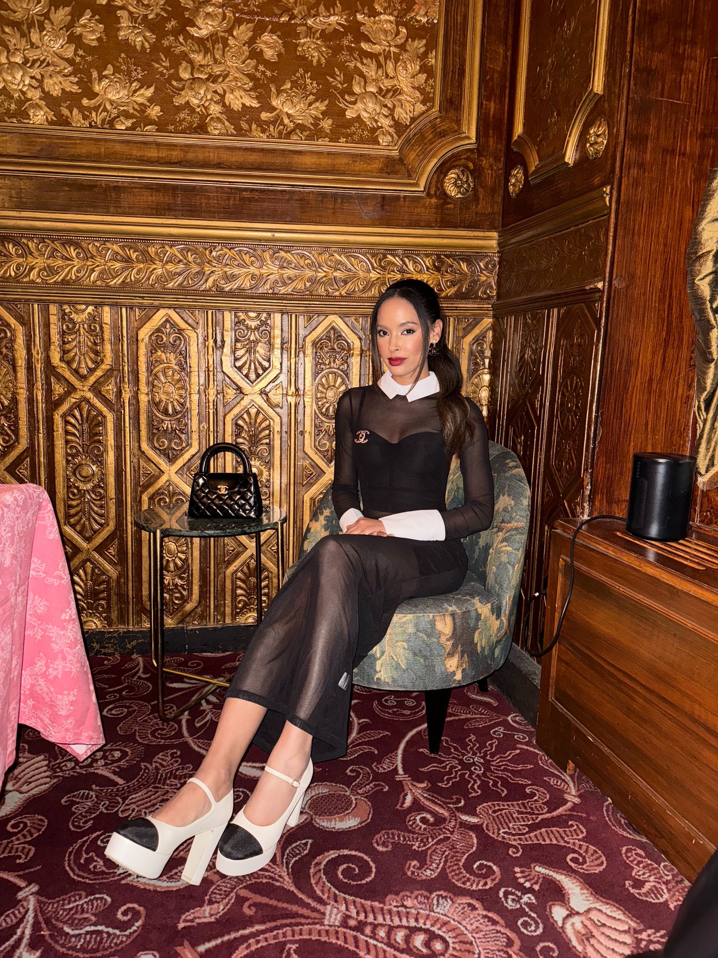 Women’s Spring/Summer Lapel A-Line Dress with Mesh & Zipper