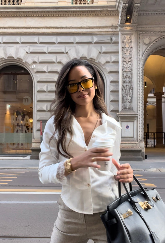 Plush V-Neck Lace Splice Long-Sleeve Top