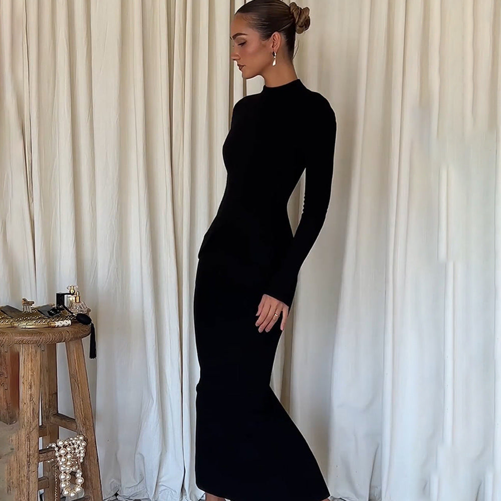 European Style Slim Long Sleeve Dress