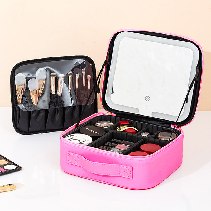 Premium LED Travel Makeup Bag with Mirror