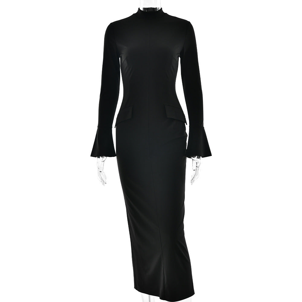 European Style Slim Long Sleeve Dress