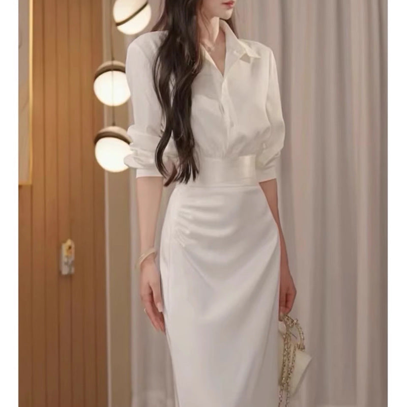 New Slim Top & Hip-Fold Waist Skirt Set