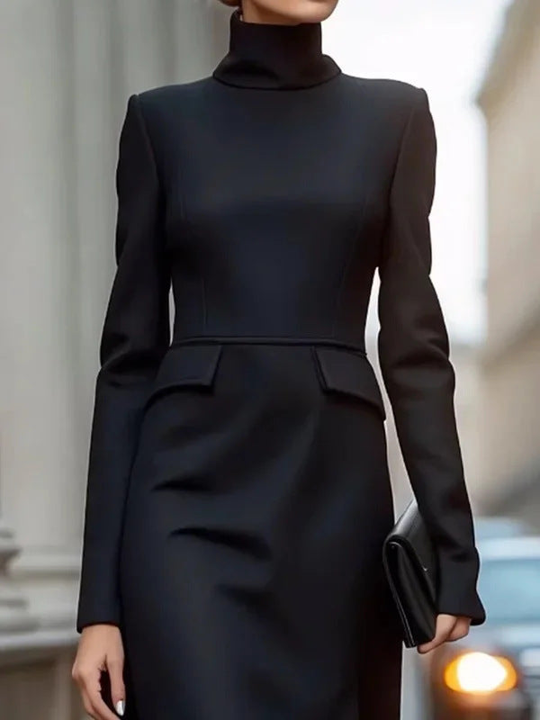 European Style Slim Long-Sleeve Dress