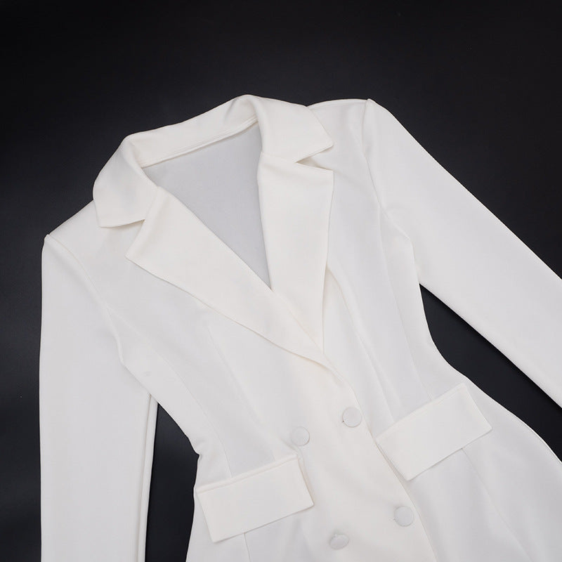 Slim suit long sleeve flower bud blazer dress