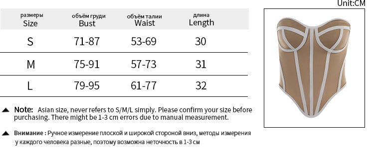 Sexy Bandeau Contrast Tunic Top Hot Girl Style