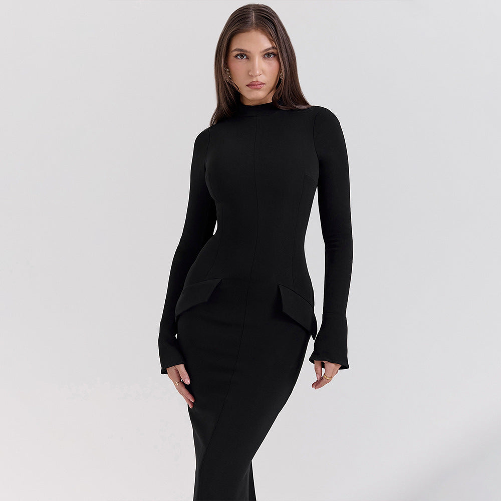 European Style Slim Long Sleeve Dress