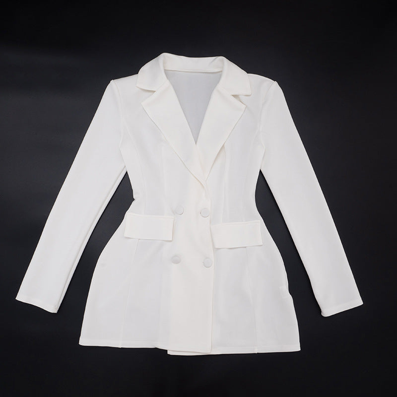 Slim suit long sleeve flower bud blazer dress