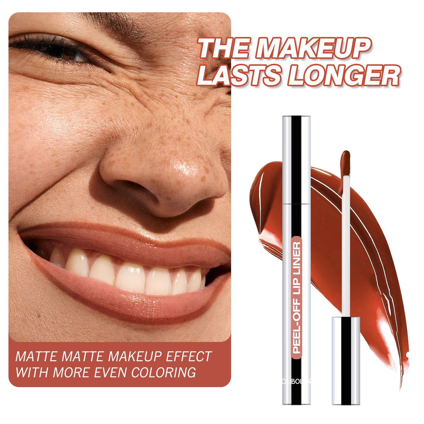 Peel-off long-lasting lip liner and lipstick