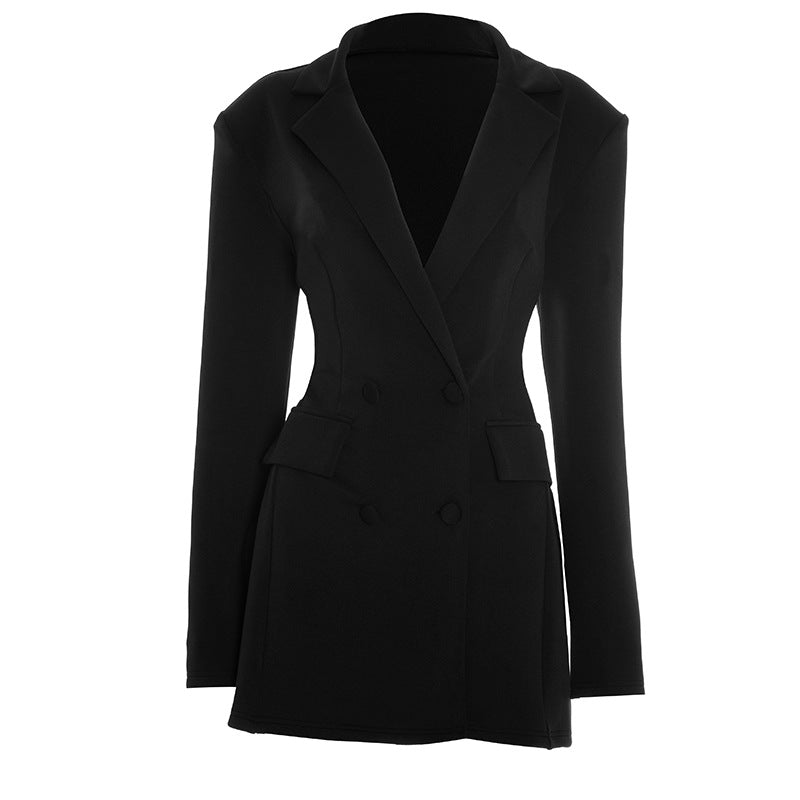 Slim suit long sleeve flower bud blazer dress