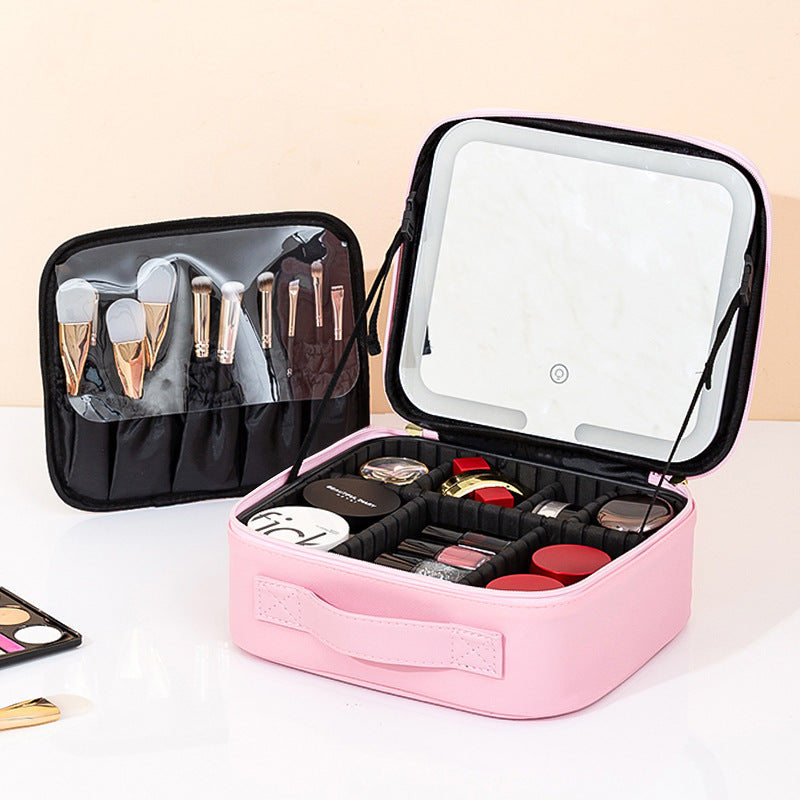 Premium LED Travel Makeup Bag with Mirror