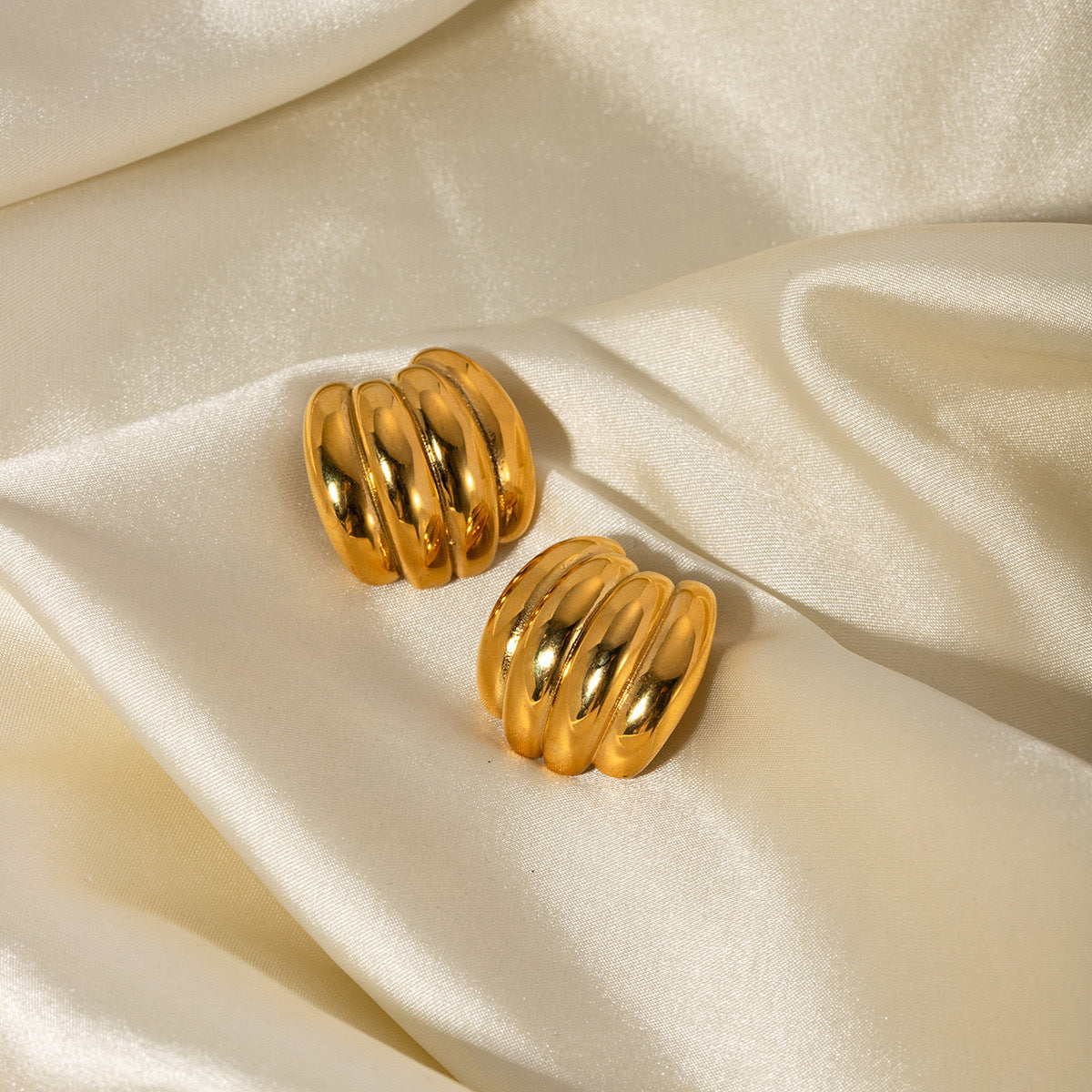 18K Gold Stainless Steel Pumpkin & Banana Stud Earrings