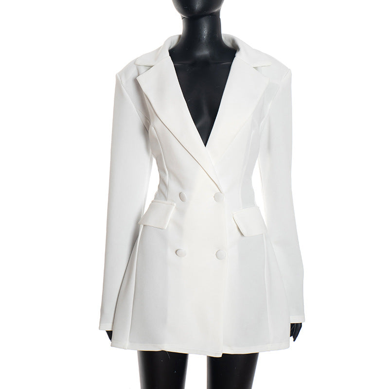 Slim suit long sleeve flower bud blazer dress