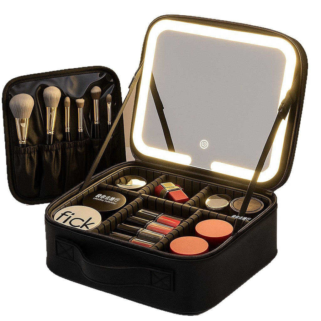 Premium LED Travel Makeup Bag with Mirror
