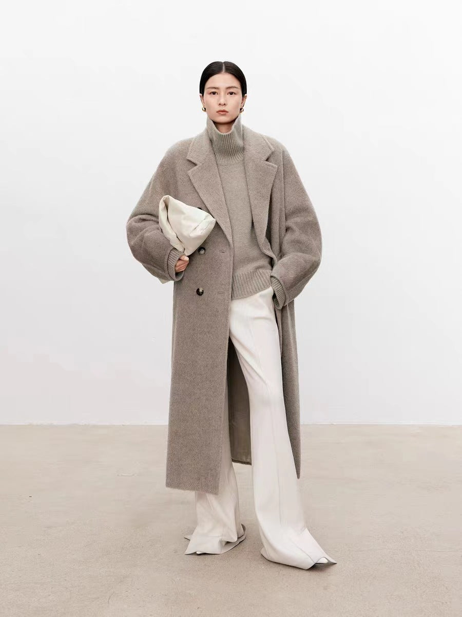 Wool sweater women's turtleneck pullover thickened silhouette cashmere sweater women's loose and lazy style