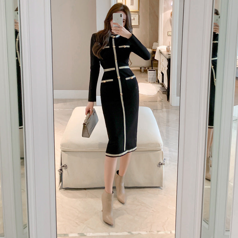 French Retro Slim Hepburn Style Little Black Dress