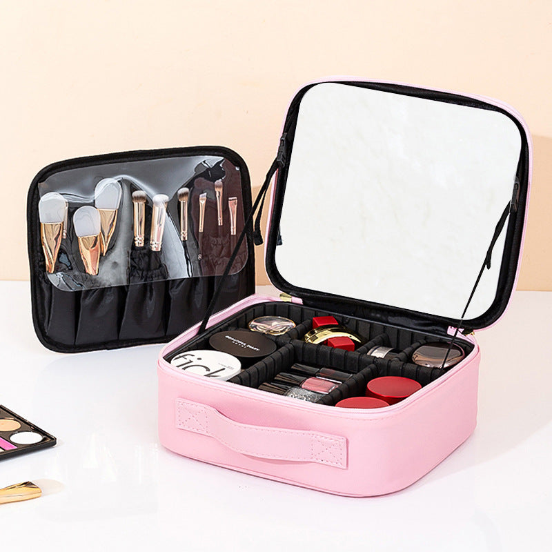 Premium LED Travel Makeup Bag with Mirror