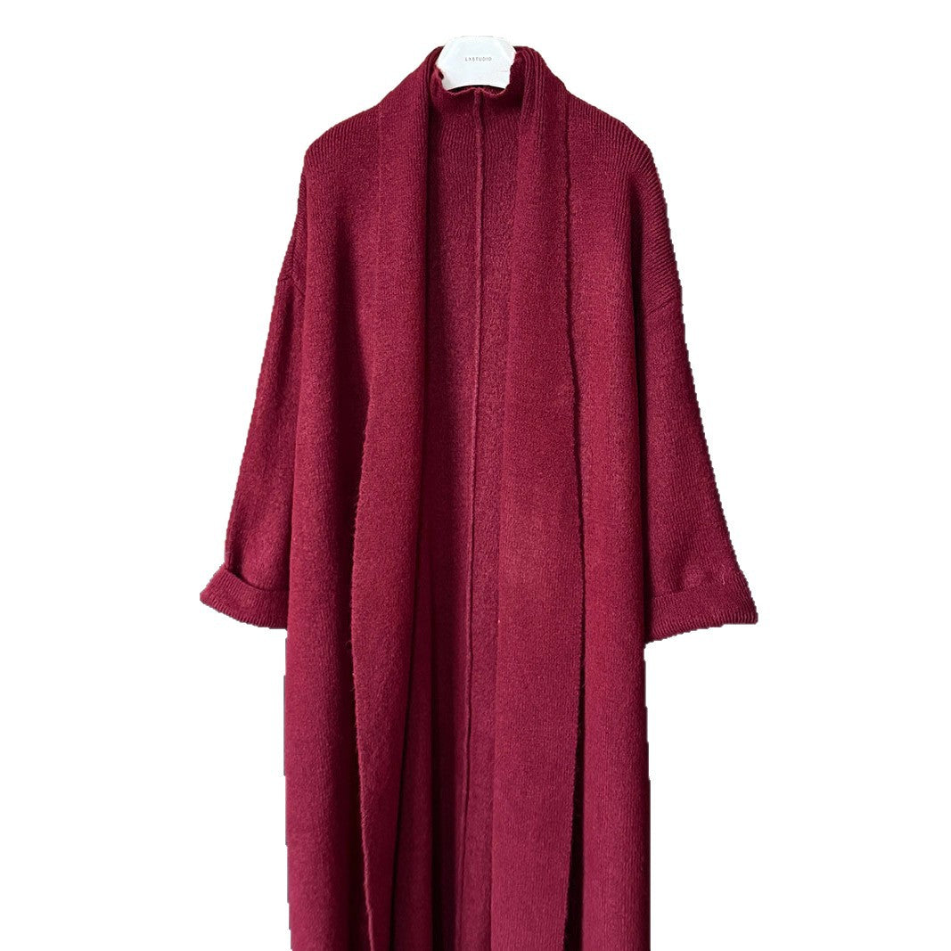 Lazy Style Knit Cardigan & Turtleneck Dress Two-Piece Set