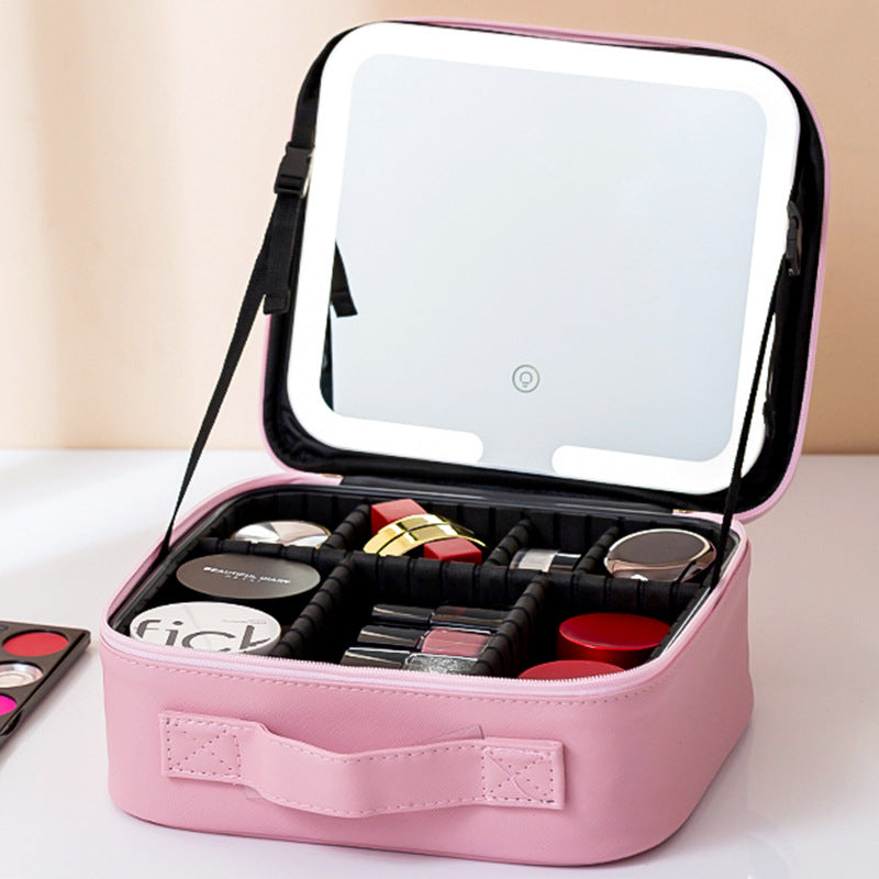 Premium LED Travel Makeup Bag with Mirror
