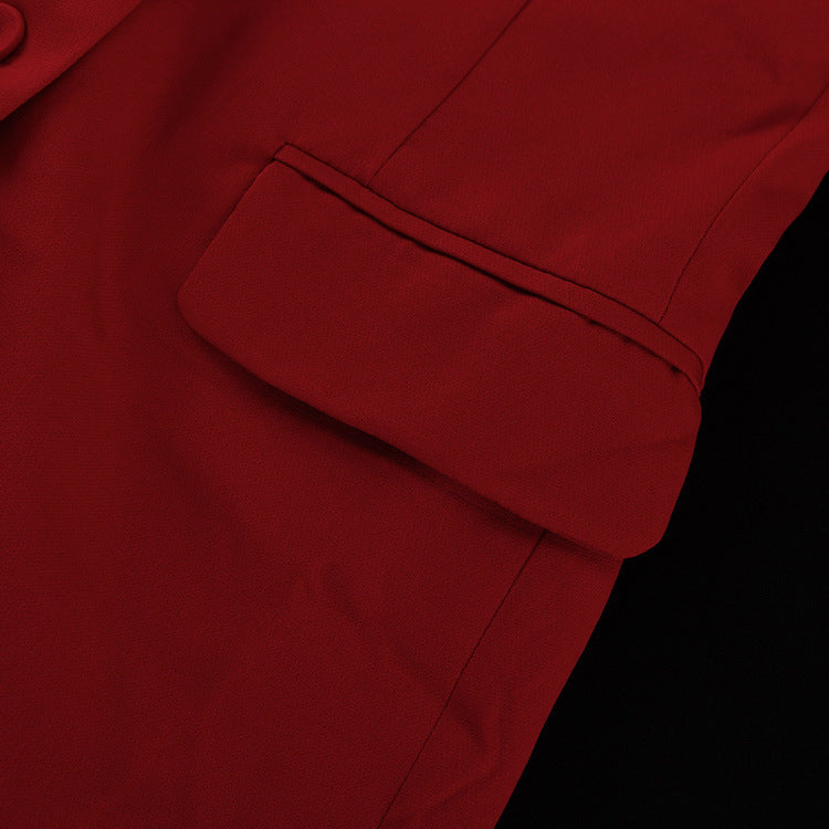 Women’s Winter Slim Waist Blazer & Shorts Set