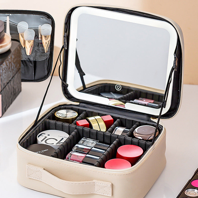Premium LED Travel Makeup Bag with Mirror