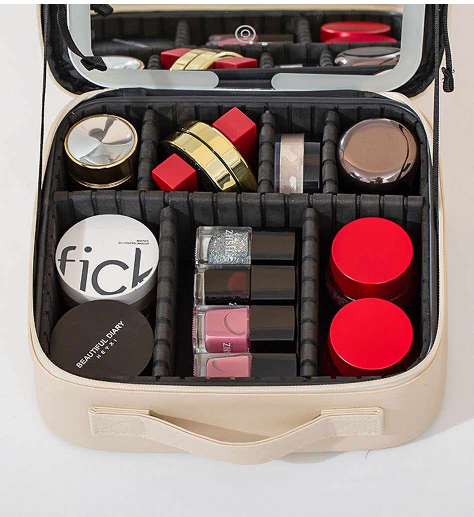 Premium LED Travel Makeup Bag with Mirror