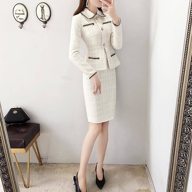 Women’s Autumn/Winter Tweed Mid Length Dress