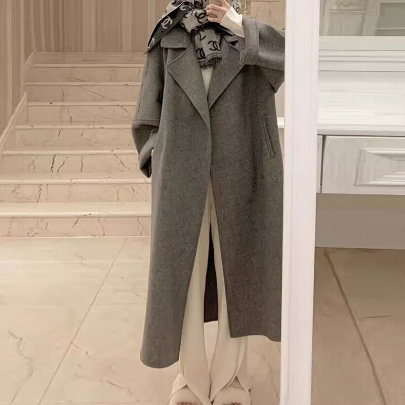 2025 Women’s Double Sided Tweed Mid Length Cashmere Coat