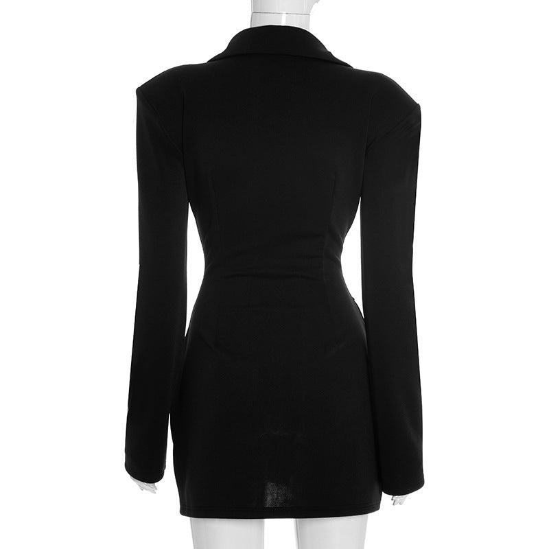 Slim suit long sleeve flower bud blazer dress