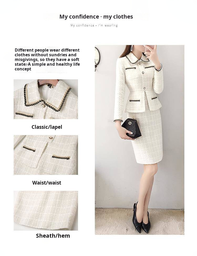 Women’s Autumn/Winter Tweed Mid Length Dress