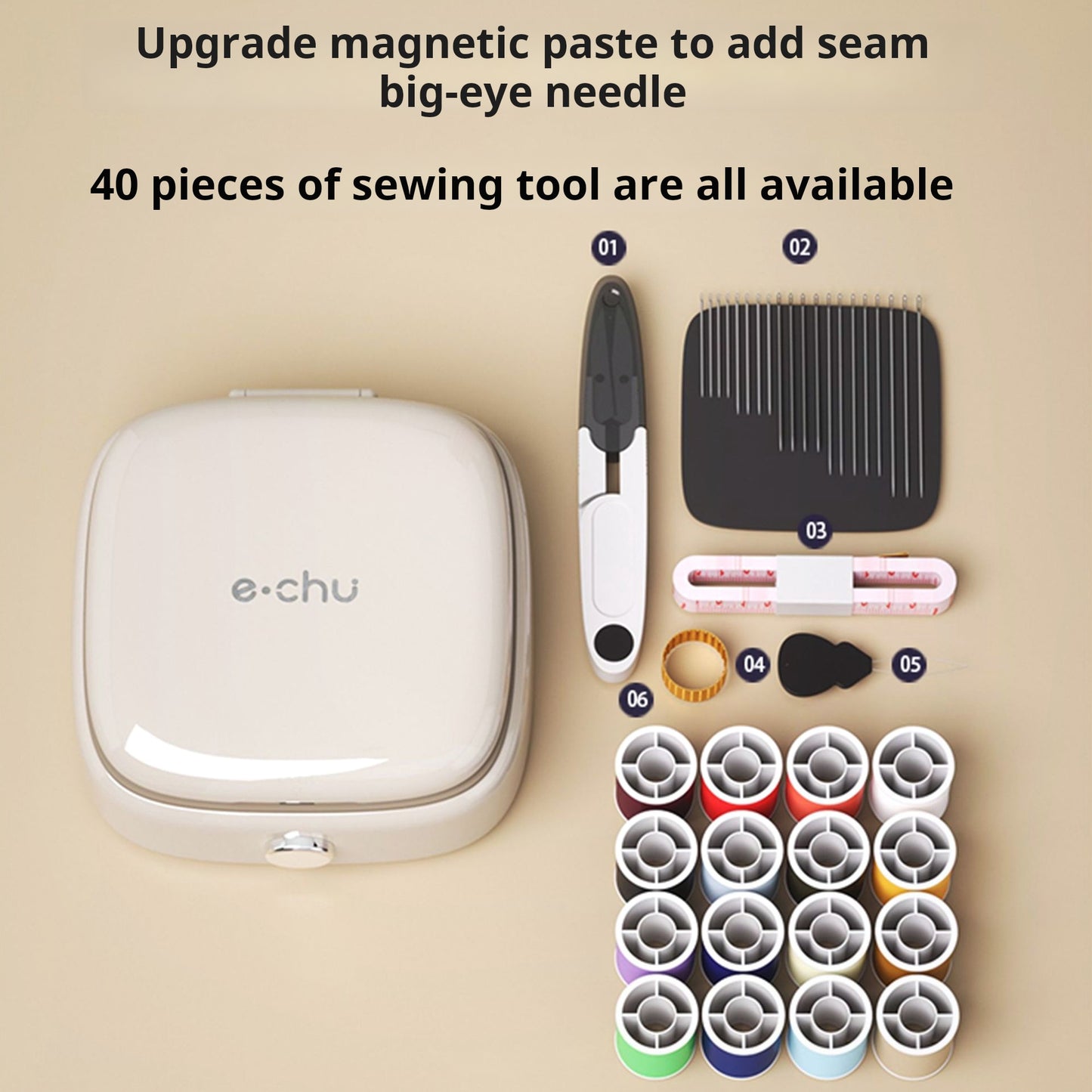 40-Piece Portable Magnetic Sewing Kit